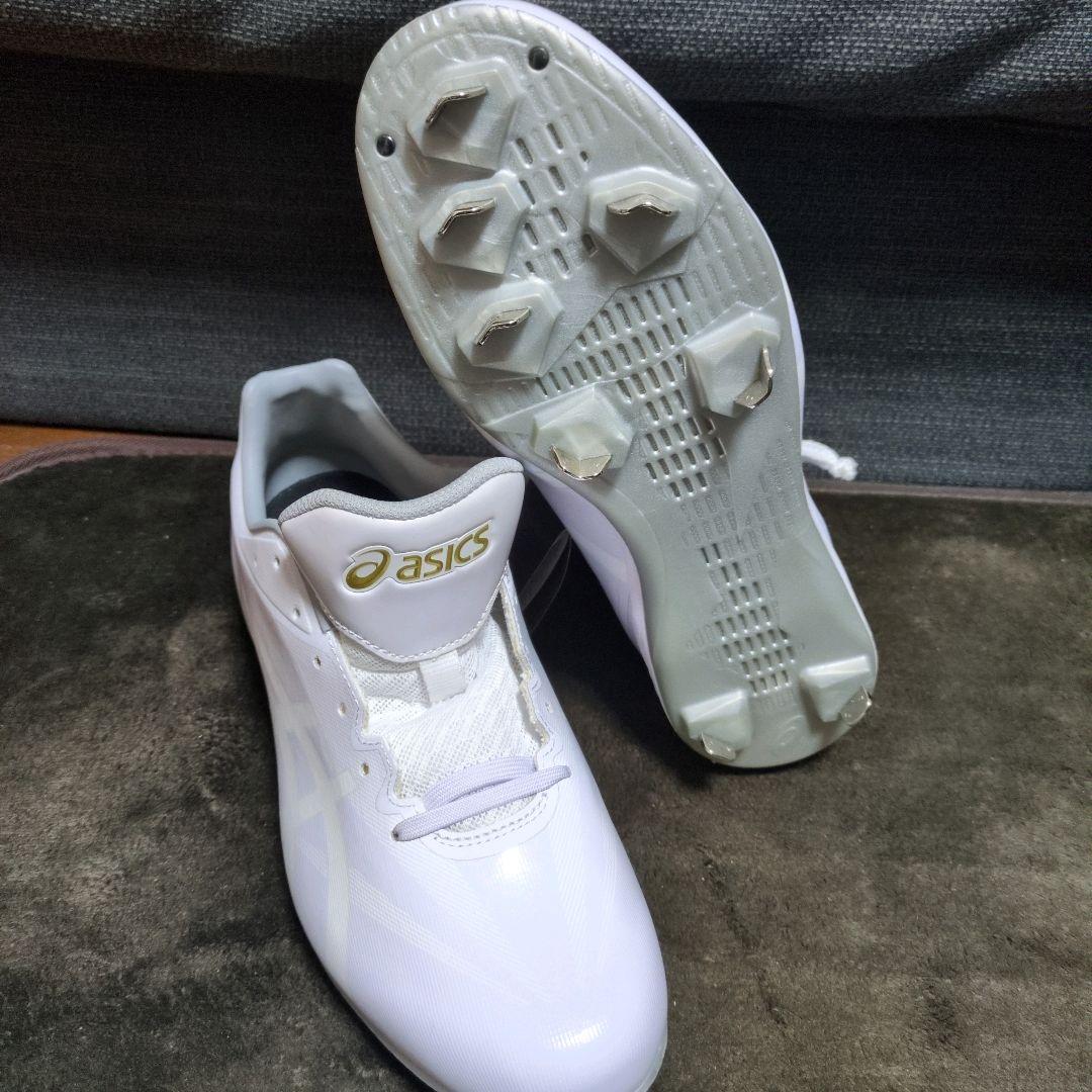 【新品】アシックスasics 野球スパイクシューズ　白　26.5㎝
