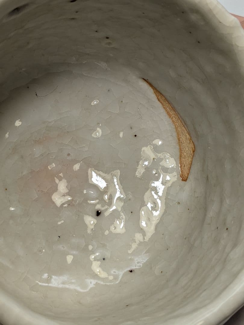 岡本欣三 絵志野茶盌 共箱共布栞 抹茶碗 抹茶茶碗 茶道具 茶器 食器 志野焼