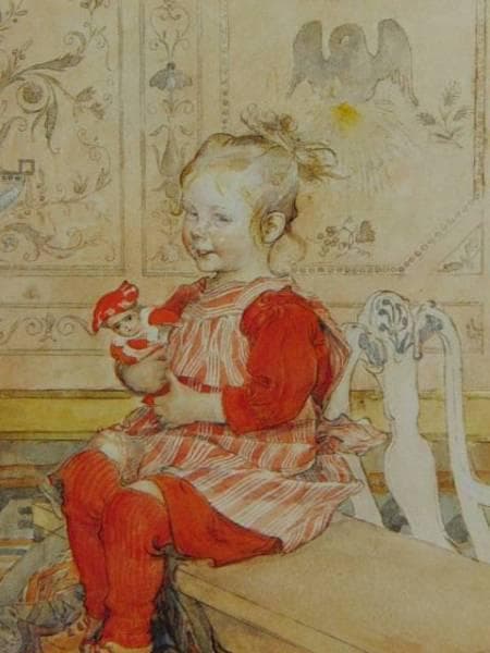 カール・ラーソン、Lisbeth、希少な額装用画集より、新品高級額装付