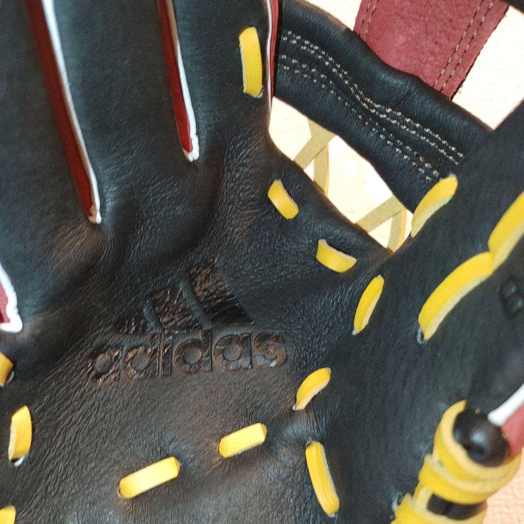 adidas　希少　少年野球　軟式　左投げ　グローブ ブラック×レッド