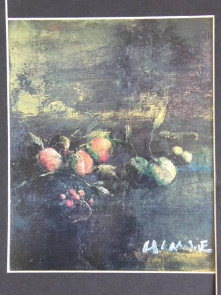 彼末 宏、静物、希少画集画版、版上サイン入、新品額付