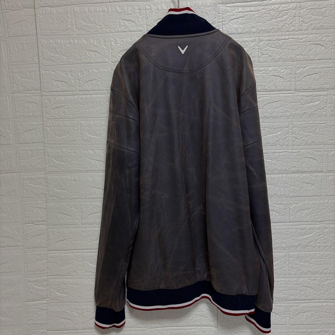 希少 LL Callaway レザー調 フリース裏地 ブルゾン ゴルフウェア