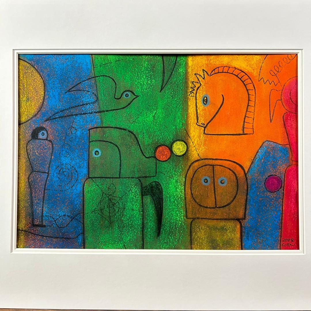 【melfee6】美品 谷川晃一「鳥の季節」パステル画 直筆サイン入