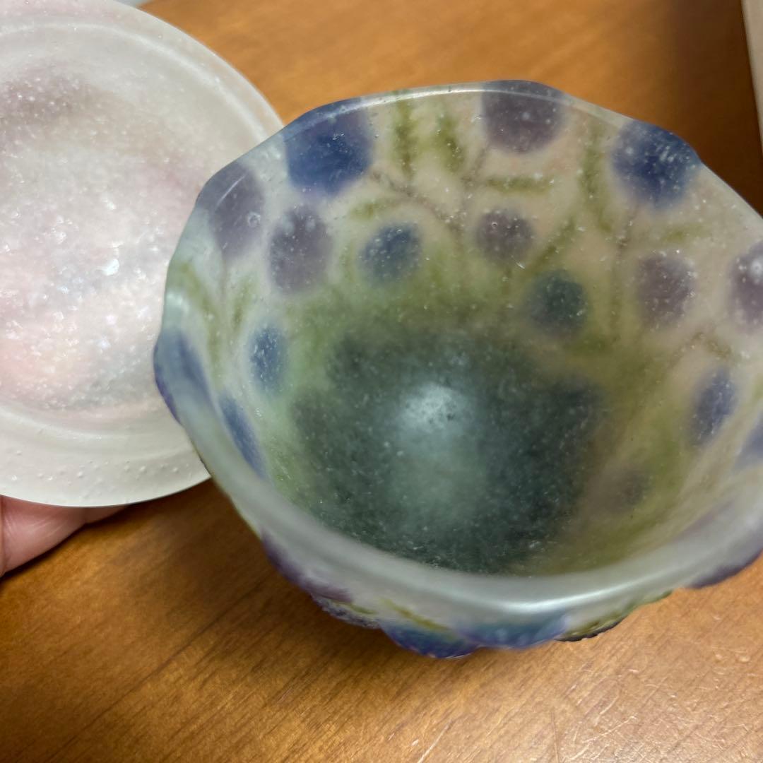 最終お値下　飯塚亜裕子さん　花の蓋物　パートドヴェール　貴重