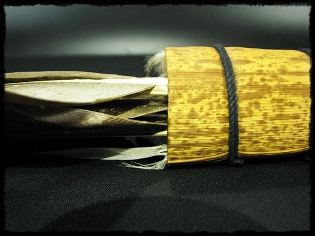 座掃 御羽箒 箒博 六ツ羽根 大掃込 茶道具 水屋道具 共箱 f321