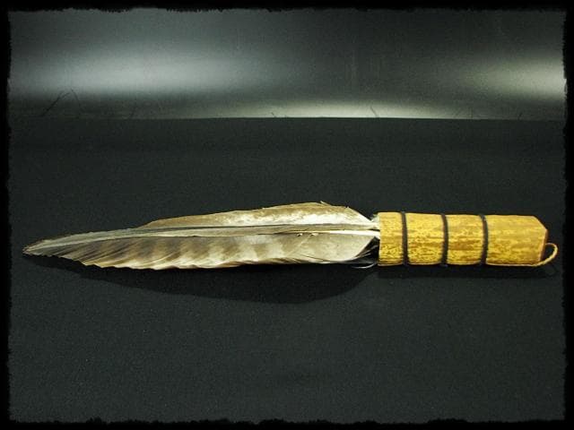 座掃 御羽箒 箒博 六ツ羽根 大掃込 茶道具 水屋道具 共箱 f321