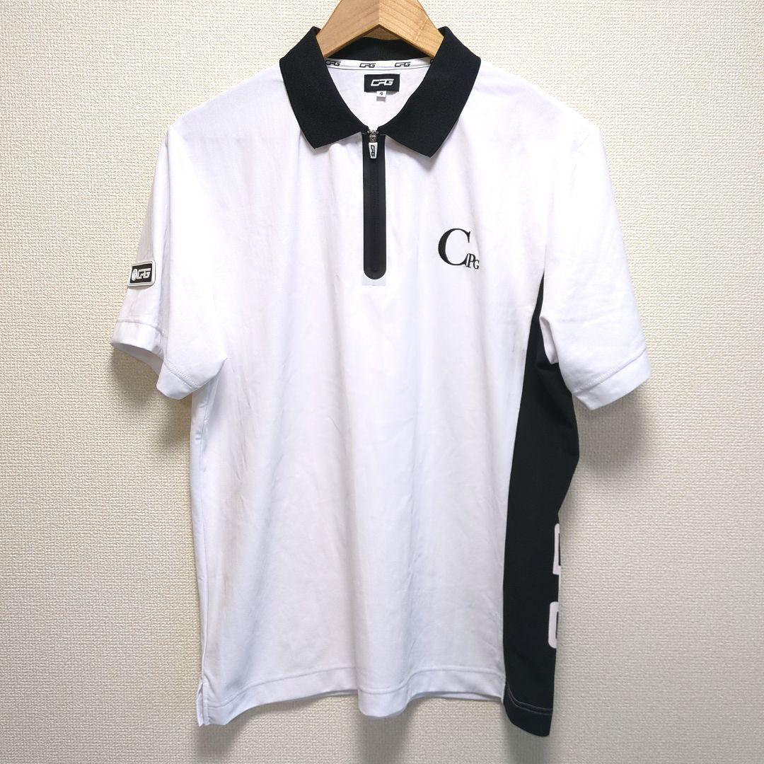 CPG GOLF ハーフジップシャツ ポロシャツ 白 黒 4 XL
