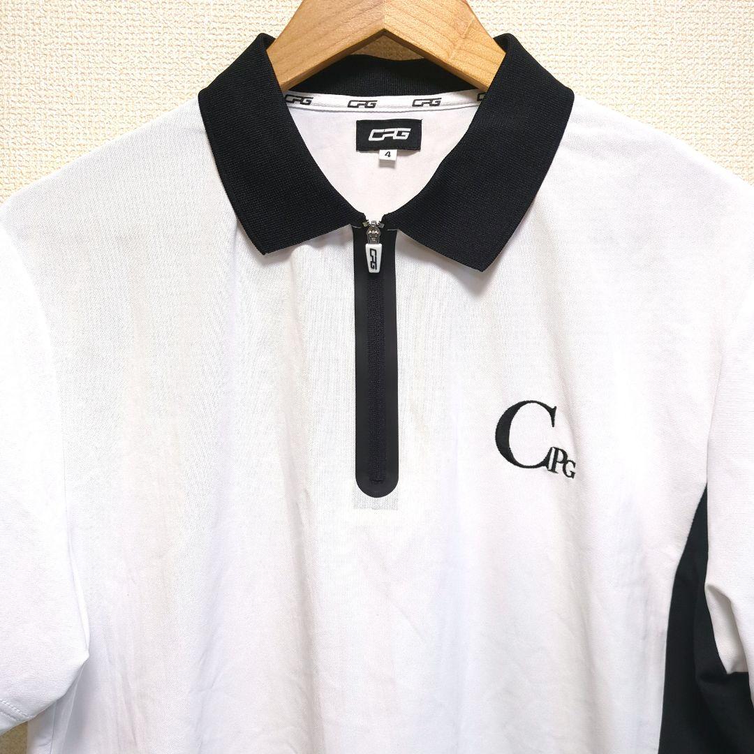 CPG GOLF ハーフジップシャツ ポロシャツ 白 黒 4 XL