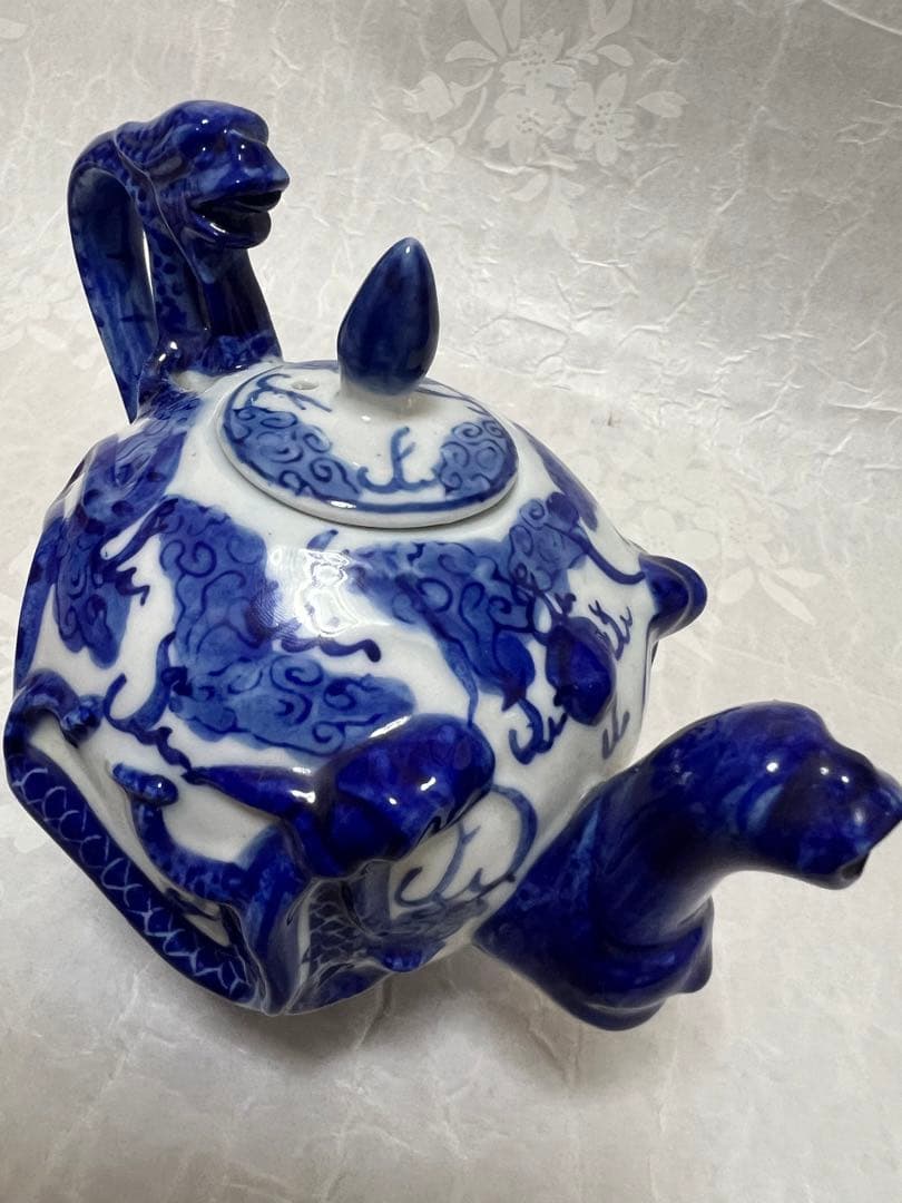 乾隆年製 青雲龍 急須 ■時代旧蔵■時代物・古陶瓷旧家買出品高さ130mm