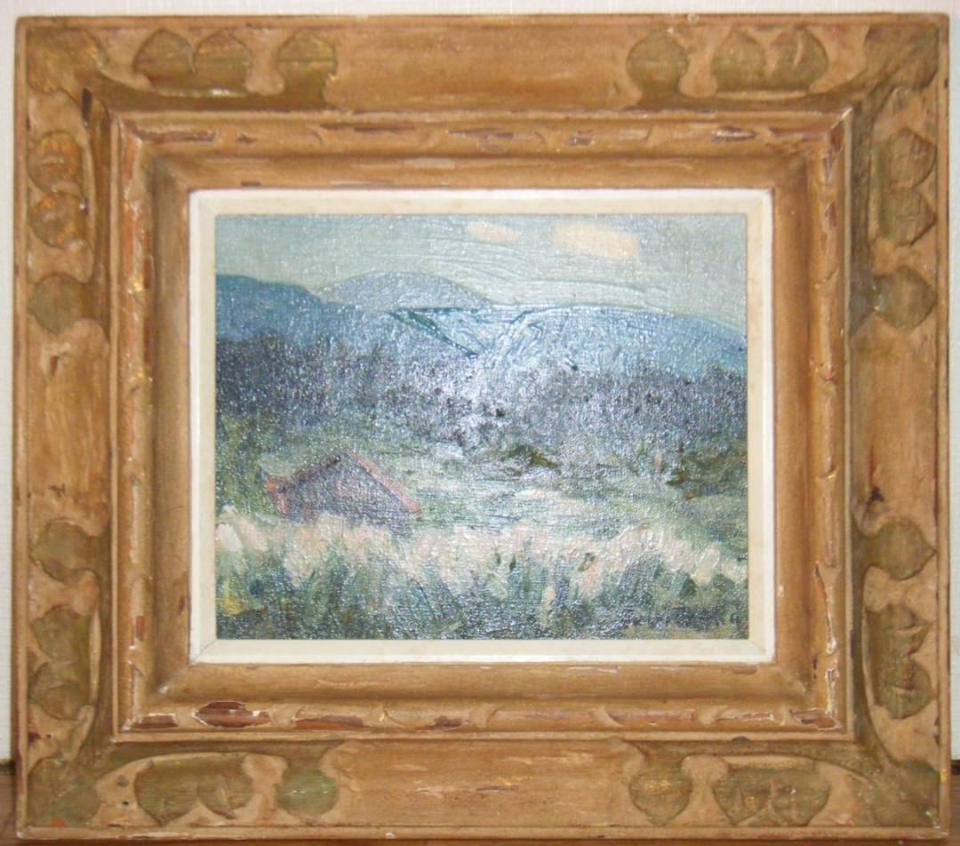 【真作】絵画　飛塚安吉　油彩3号　蔵王初秋　示現会　逸品　M199