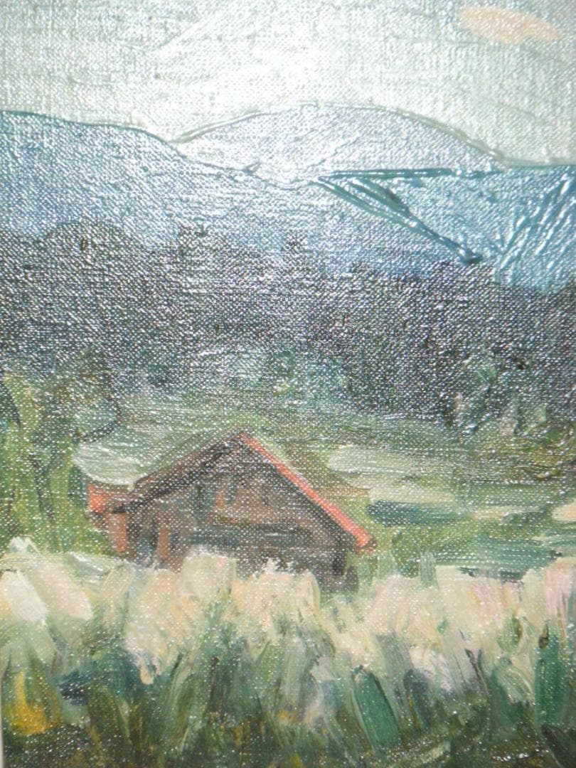 【真作】絵画　飛塚安吉　油彩3号　蔵王初秋　示現会　逸品　M199