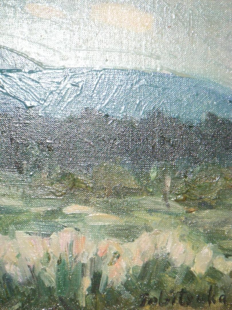 【真作】絵画　飛塚安吉　油彩3号　蔵王初秋　示現会　逸品　M199