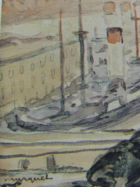 アルベール マルケ、「チュニスの港」、希少な画集より、新品高級額