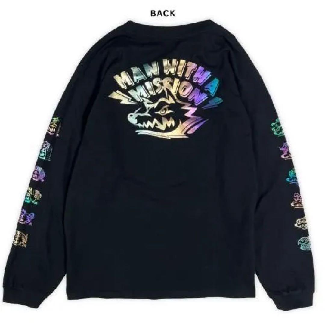 マンウィズアミッション　Too many ゴッツ ロンT（ブラック×ホログラム）
