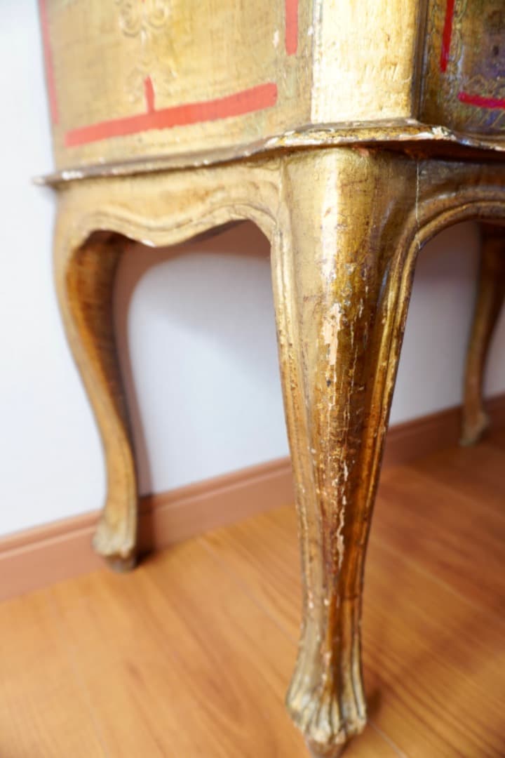 フランスアンティーク サイドチェスト 猫脚 シノワズリ