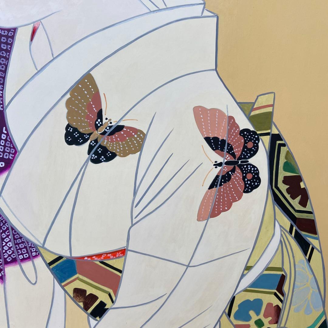 伊藤深水筆美人画額　大作　肉筆