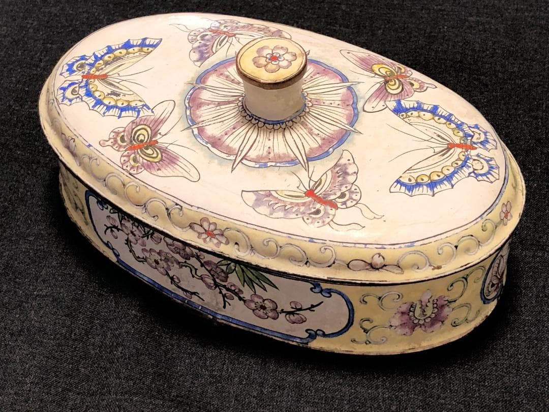 【 清朝JEWELBOX 】　七宝加彩　古玩骨董