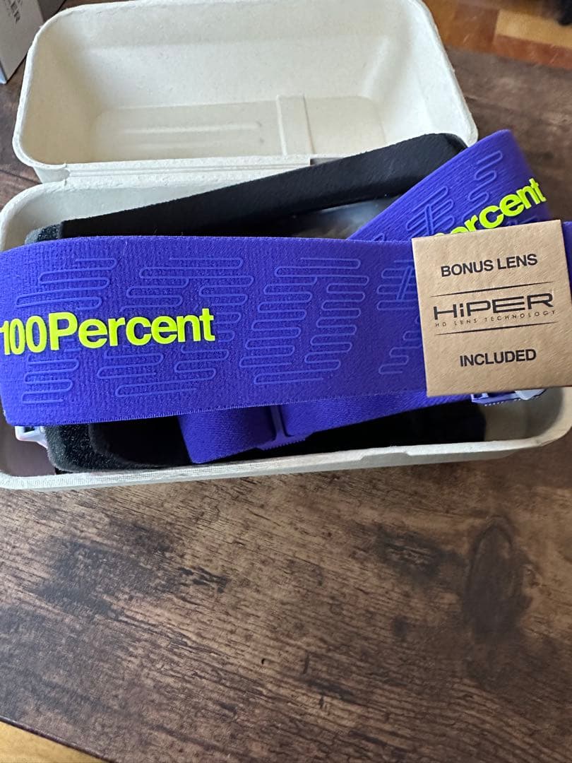 100% パープルレンズ ゴーグル ケース付き