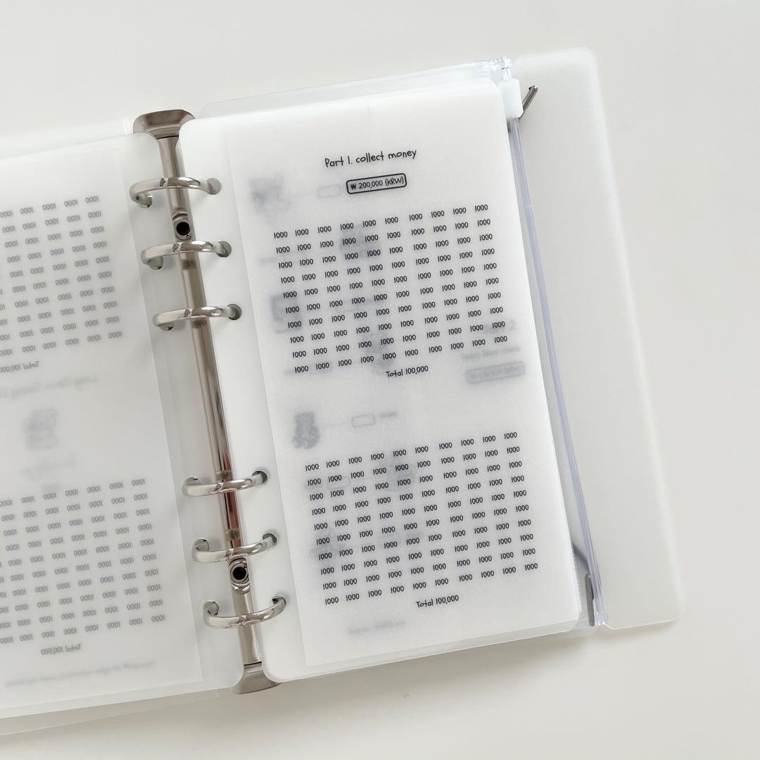 早い者勝ち　韓国　貯金　貯蓄　バインダー　カバー　リフィル　A6 くま　ベア