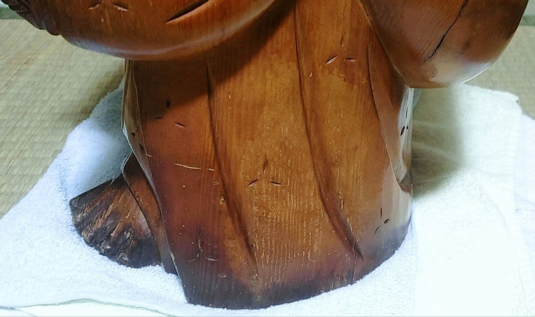 骨董品 布袋さん 木彫り 彫刻　像　置物