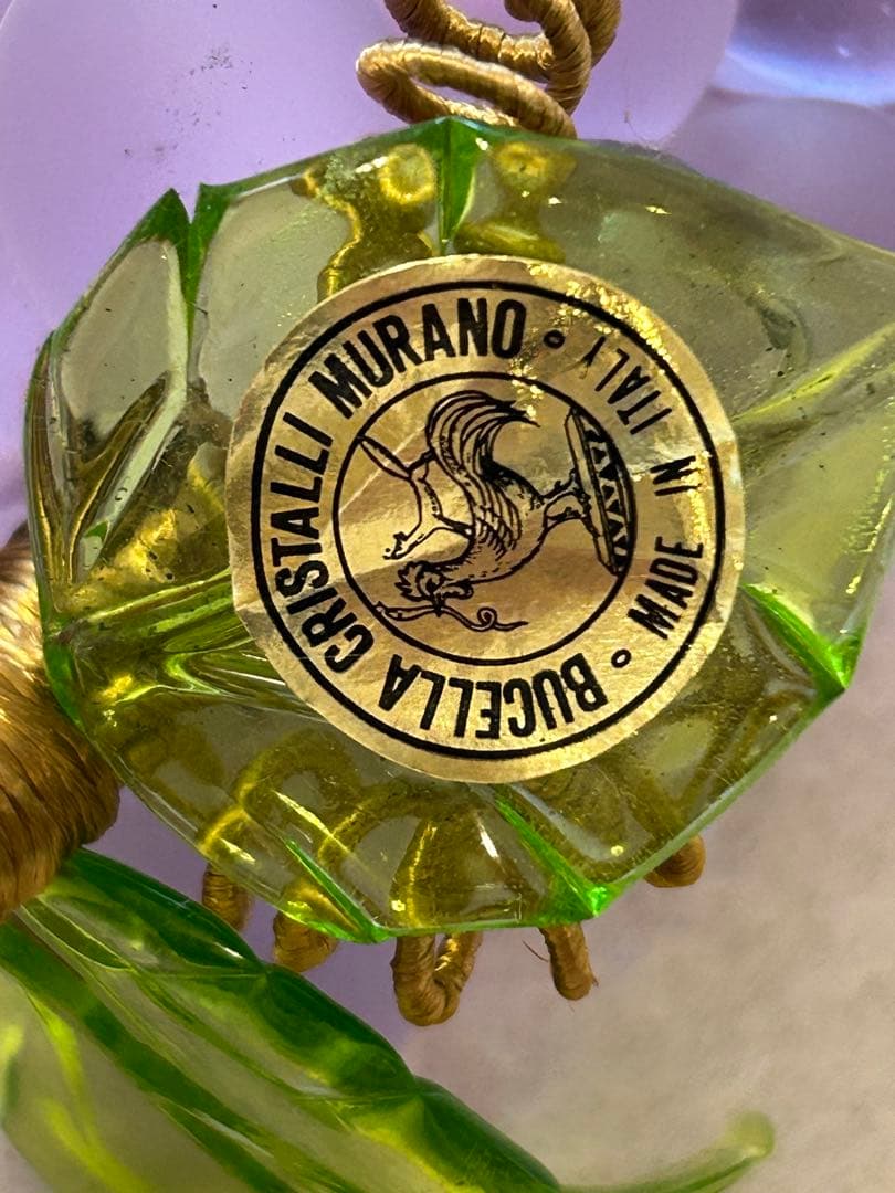 イタリア製　ムラーノガラス　ブドウ　置物　ベネチアングラス