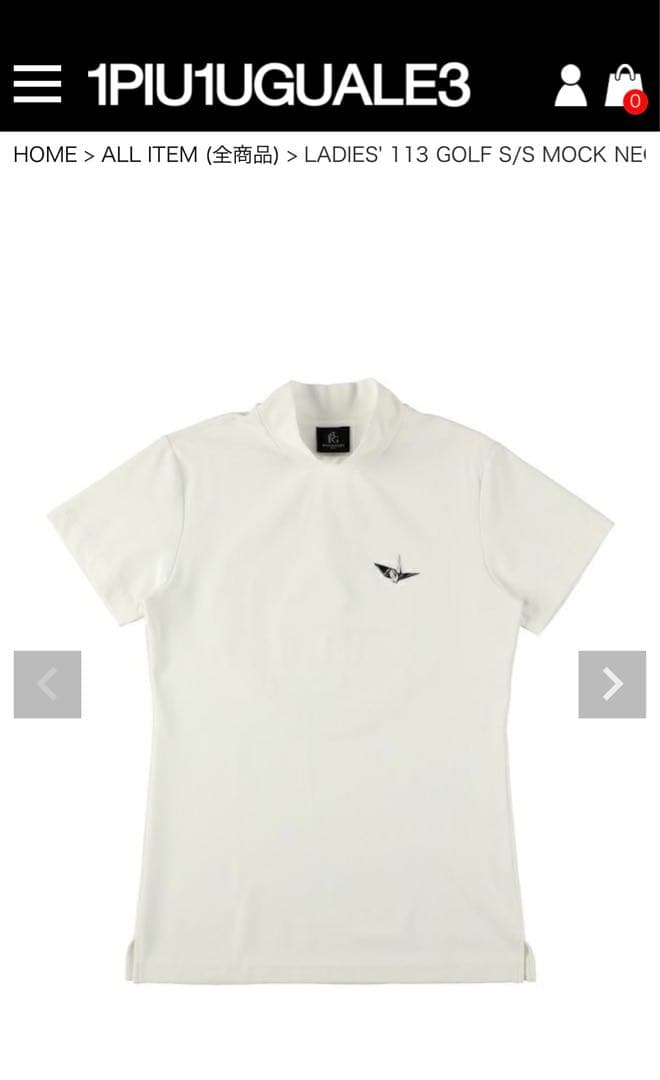 1PIU1UGUALE3 GOLF レディース モックネック 白 GST215