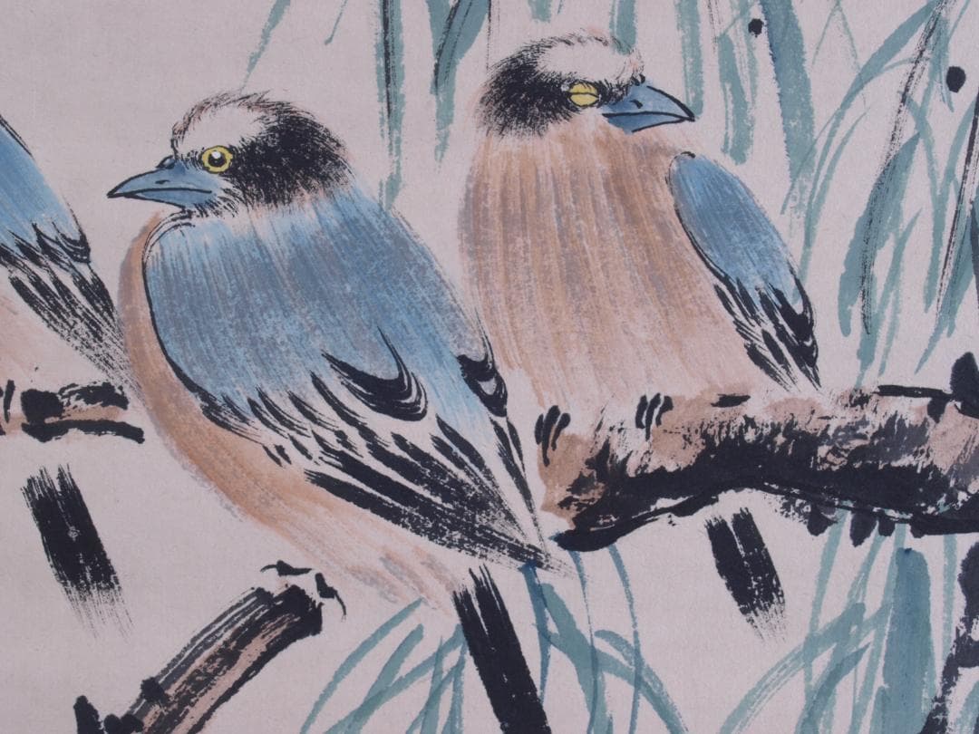 蔵整理品　中国清時代掛け軸　肉筆水彩絵　骨董品　I1578A13-1