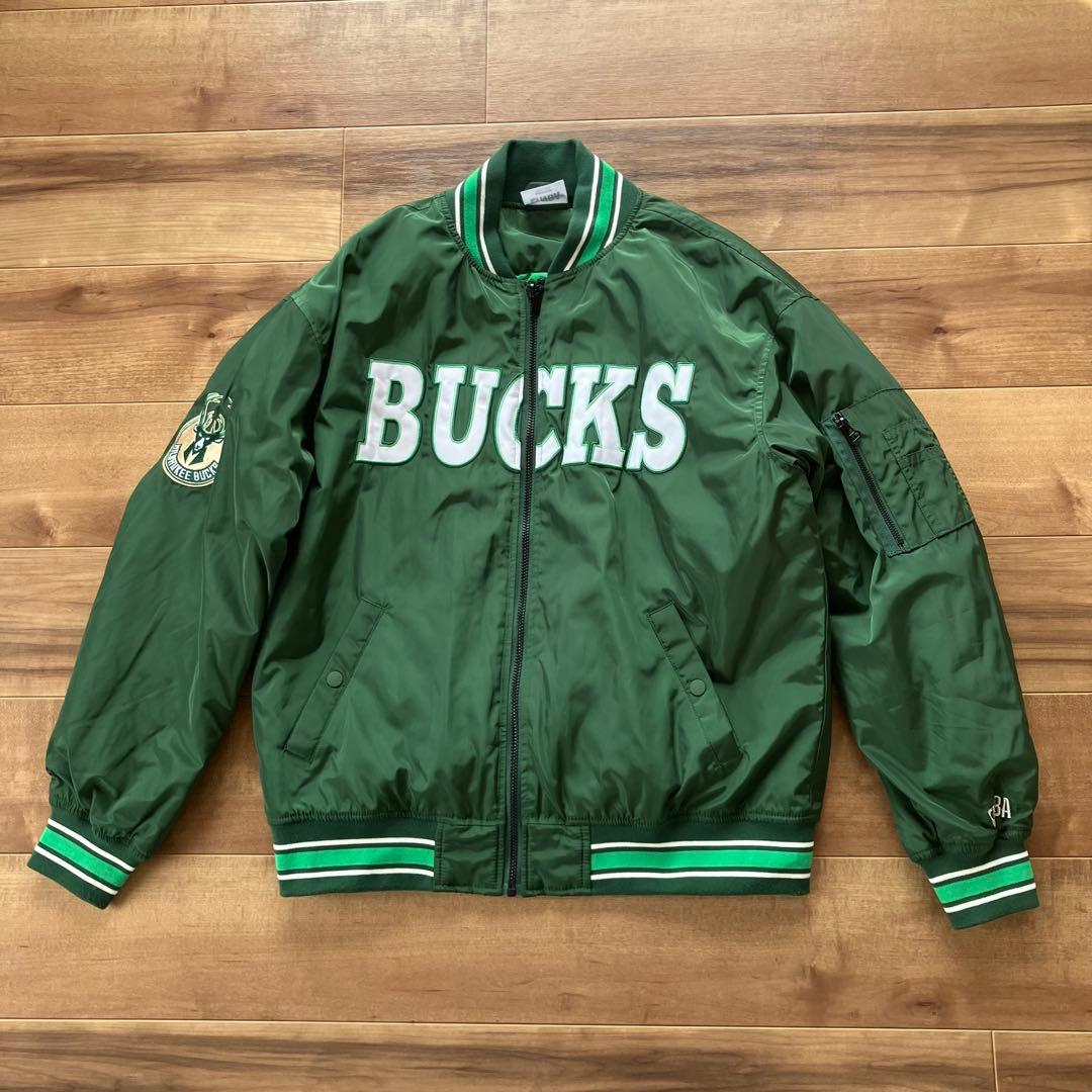 NBA ミルウォーキー・バックス　BUCKS　スタジャン　アウター　ジャンバー
