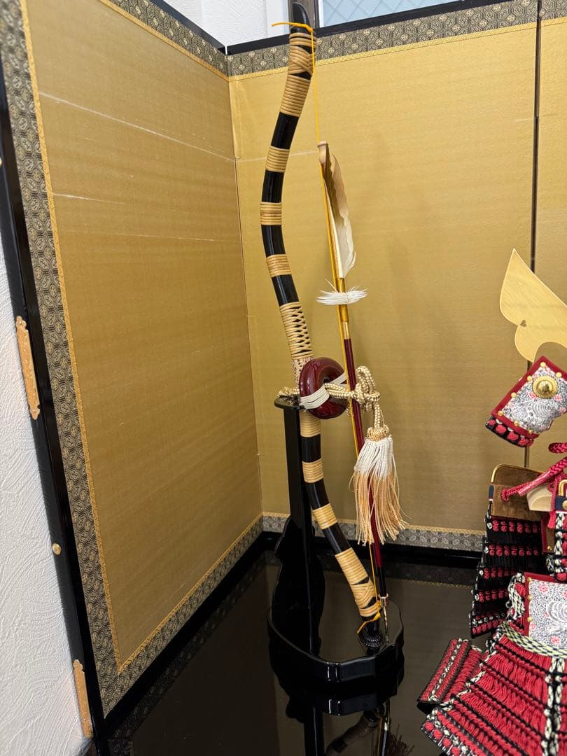 五月人形 鎧飾り 1/4 源義経 奉納 鎧 コンパクトモダン インテリア