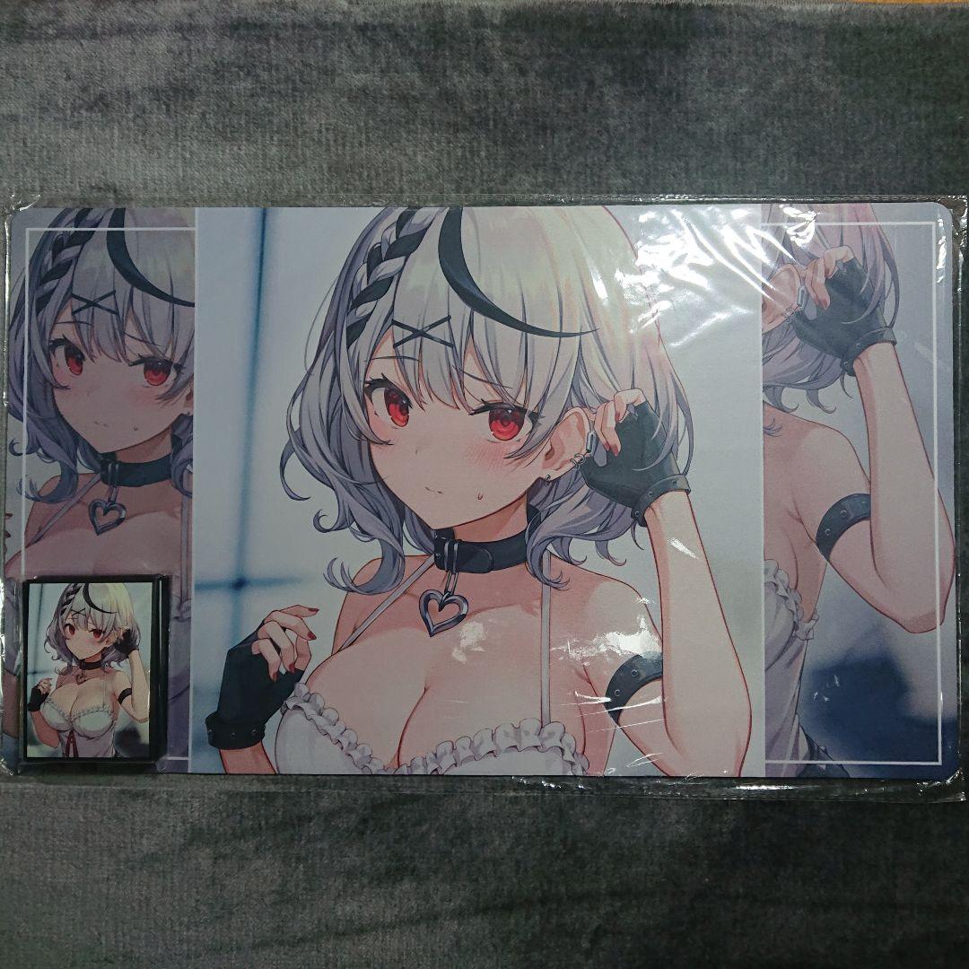 α2 ホロライブ 髪をかきあげる&ピアス 沙花叉クロヱ スリーブ&プレイマット