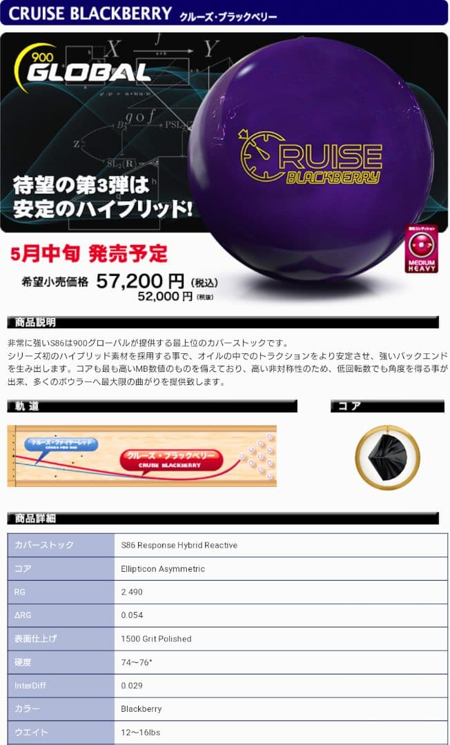 クルーズブラックベリー　ボウリング　ボール　スポーツ　ストーム凌ぐ