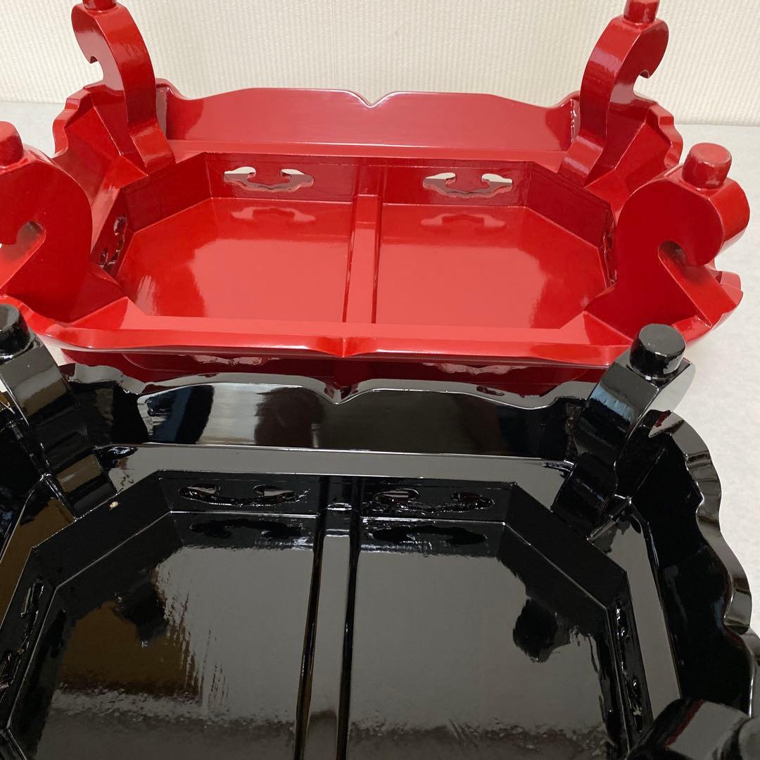 木製どつしりとした台　赤大　黒小未使用