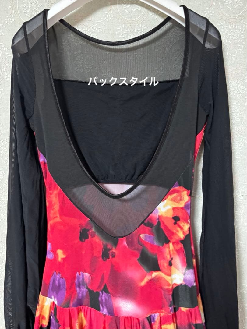 花柄ロングドレス・社交ダンス　パーティー