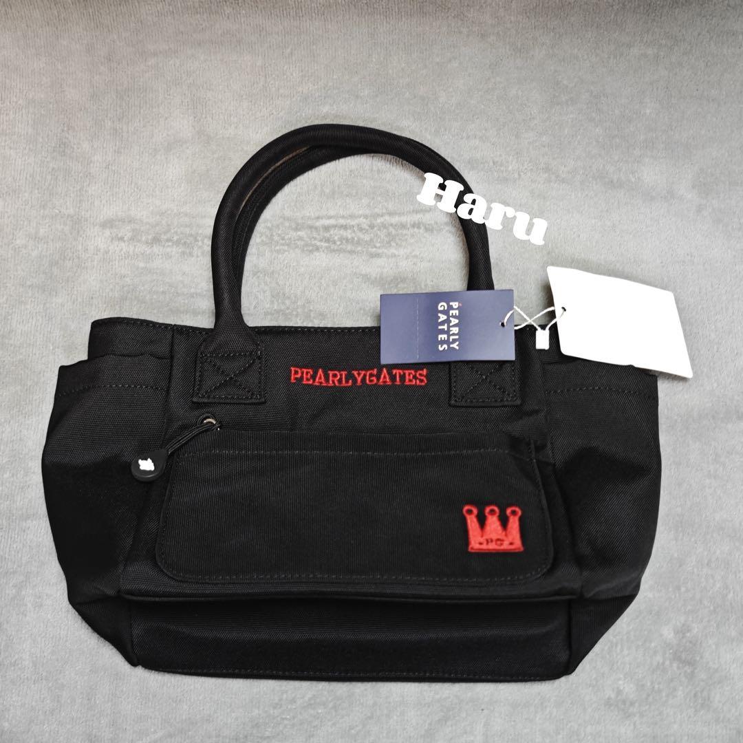 PEARLY GATES ミニバッグ 黒ゴルフ収納バッグ ハンドバッグ小物バッグ