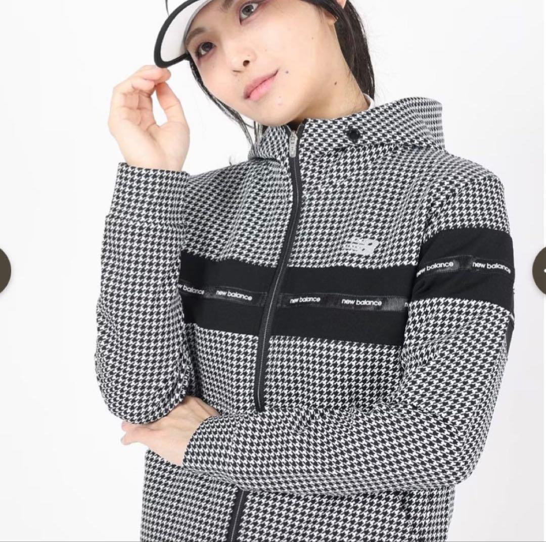 新品　ニューバランスゴルフ レディース フルジップ フーディー 千鳥柄　L