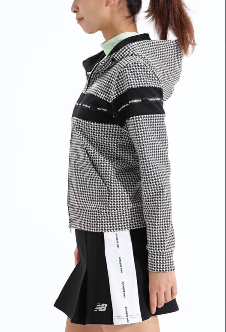 新品　ニューバランスゴルフ レディース フルジップ フーディー 千鳥柄　L