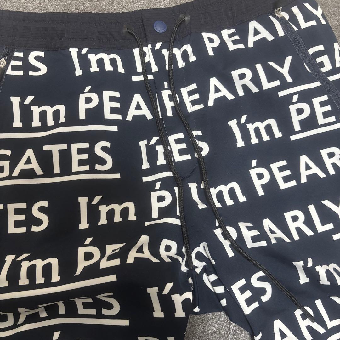 【美品】PEARLY GATES パンツ 総柄 ロゴプリントゴルフ ブラック 4