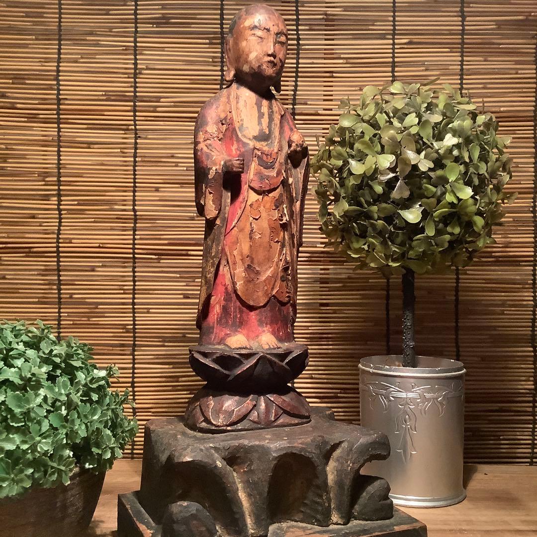 平安〜室町「如意宝珠地蔵菩薩」六道一尊・地蔵菩薩本願経・大乗大集地蔵・木彫彩色