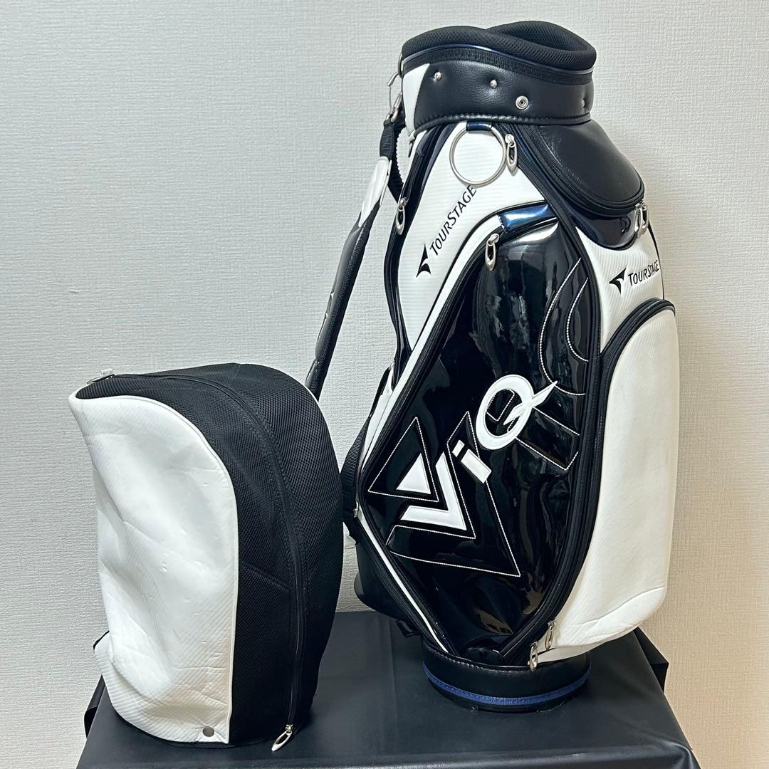 ツアーステージ ViQ 2021 キャディバッグ 9型 ブラック／ホワイト