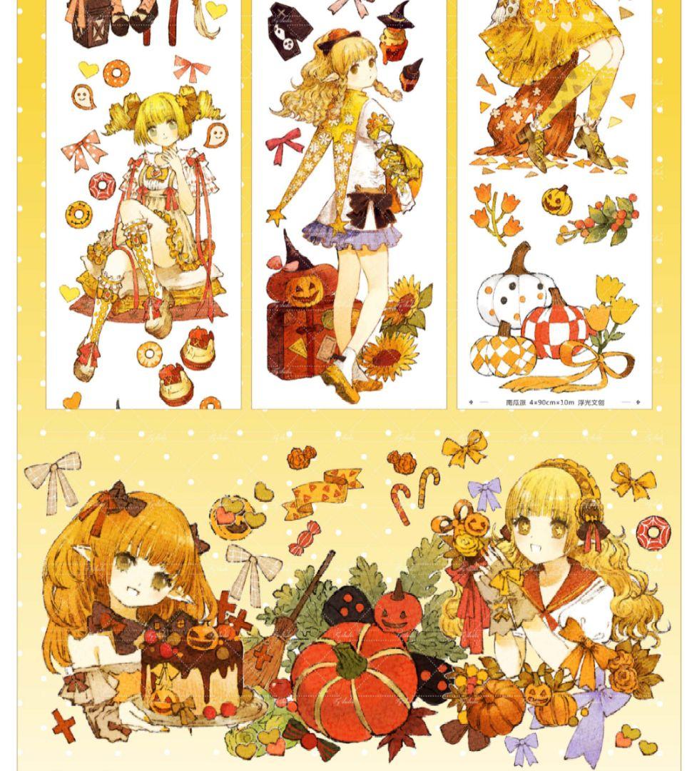 J595＃南瓜派(PET)浮光切り売り海外人物マステ女の子