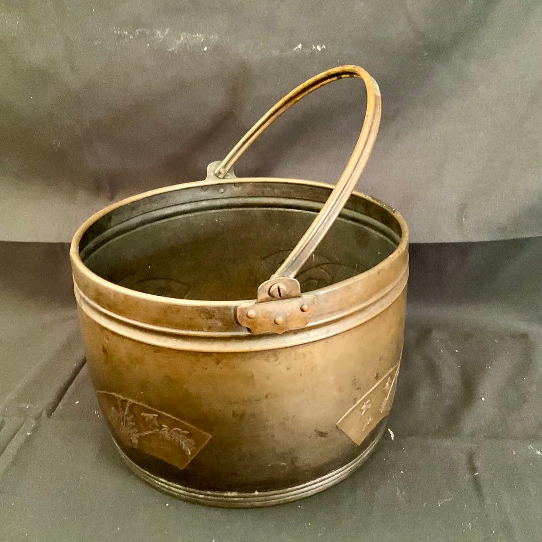 銅製 閼伽桶 仏教美術 密教 法具 アンティーク 中国美術 漢字 アンティーク