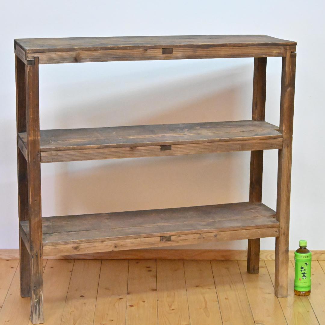 【アンティーク棚】昭和40年代の棚・木製ディスプレイ棚・昭和レトロ・静岡受取OK