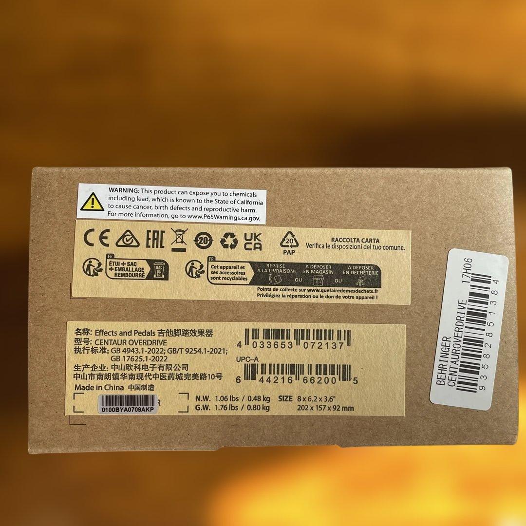 Behringer CENTAUR OVERDRIVE ギターエフェクター