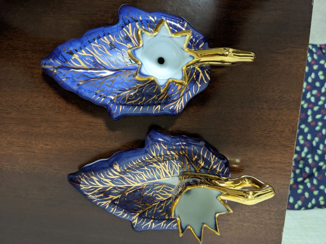 ♦陶磁器 燭台１対 西洋？灯り 飾り 灯明 未使用の美品 コレクション 骨董品