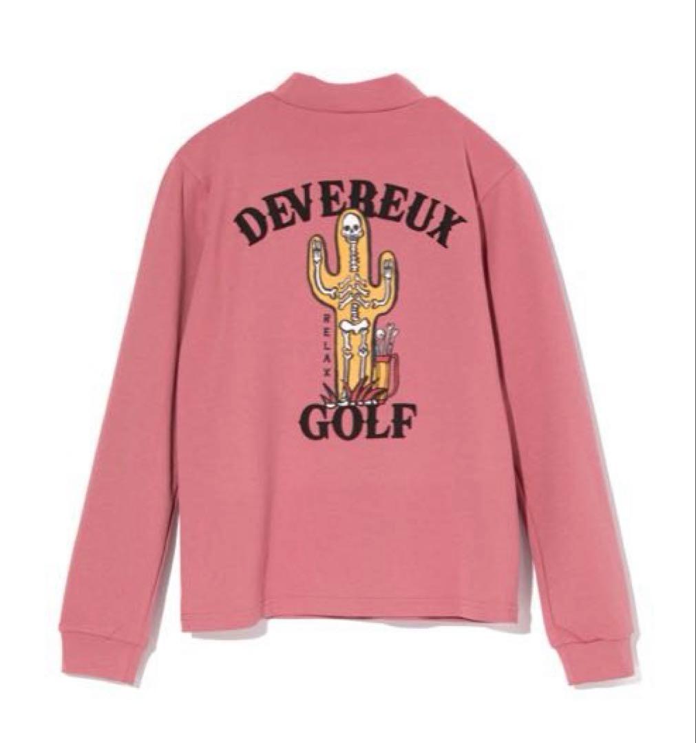 新品【デヴァローゴルフ】レディース デルタモックネック 長袖Tシャツ コーラル