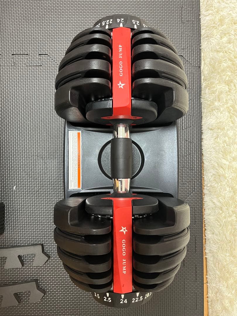 GOGOGUMP トレーニングベンチ 黒/赤 ダンベル、マット付き