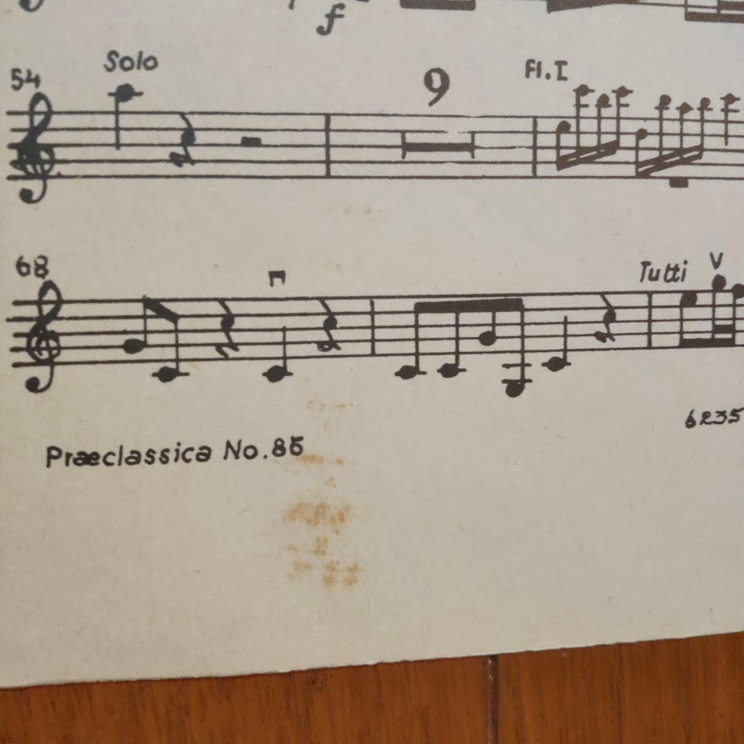 ビバルディ　二本のフルートのためのコンチェルト　フルート、チェンバロ、弦パート譜