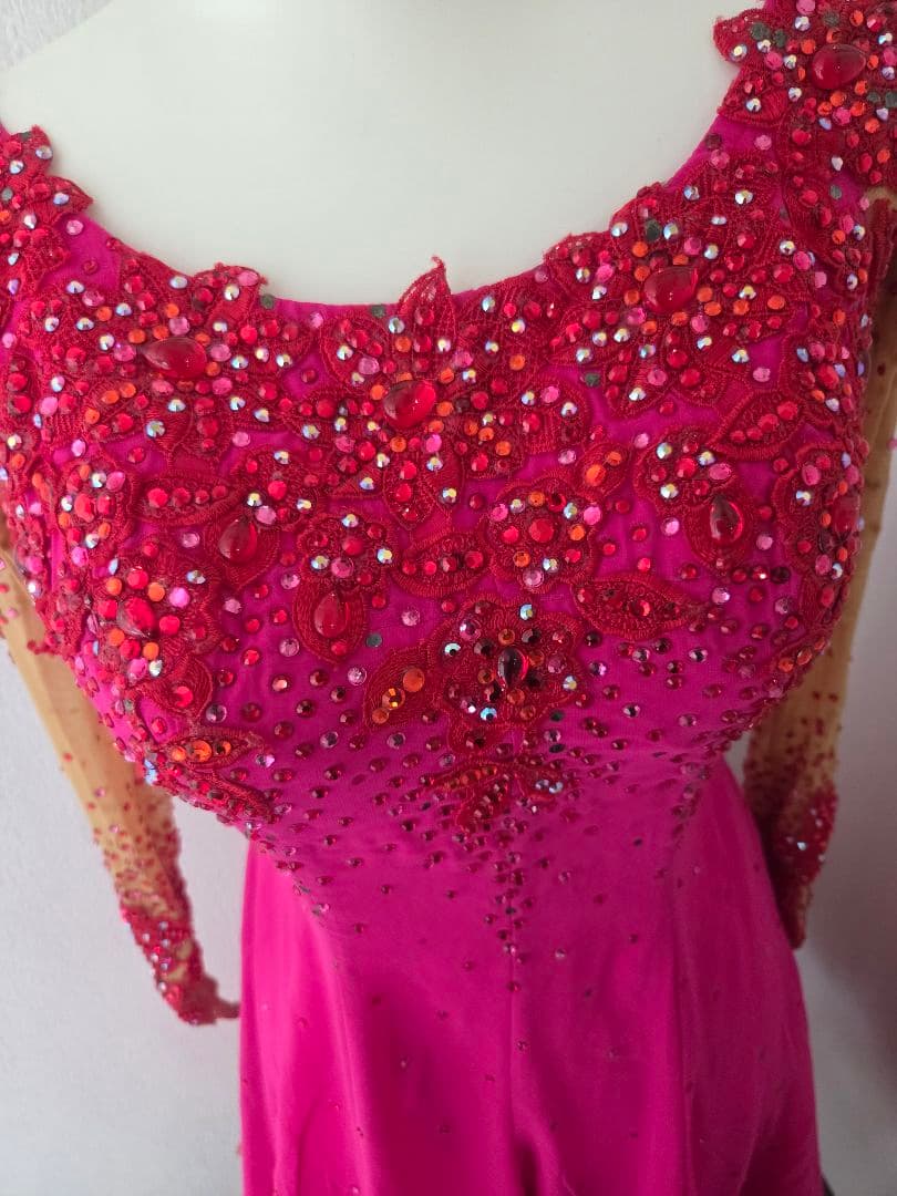 スタンダードドレス ピンク ボールルーム 社交ダンス