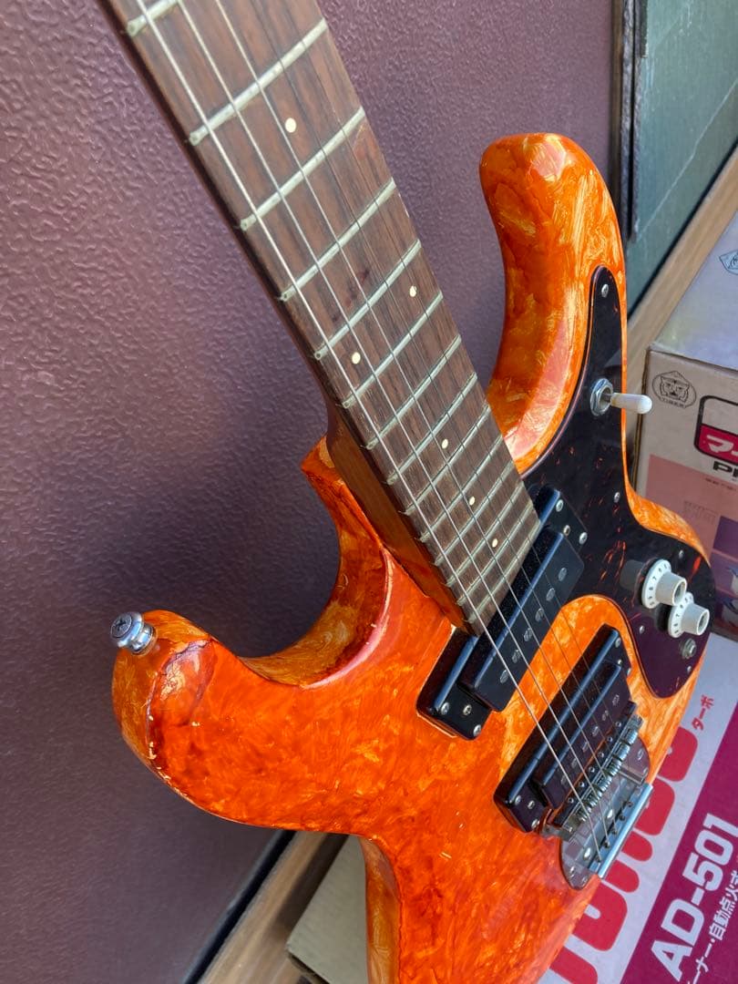 オレンジ マーブル エレキギター ハムバッカー
