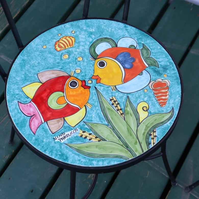 イタリア テーブルセット ガーデン 3点セット 39cm ニーノパルッカ